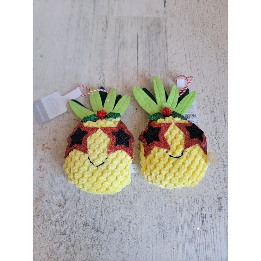 Wonder shop pineapple plush sunglasses summer ornament Xmas set